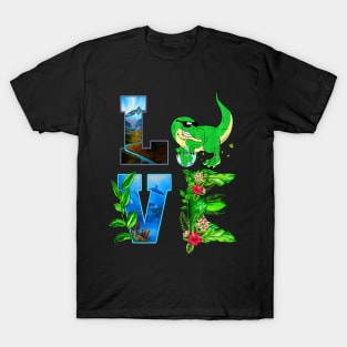 Love World Eh Day Planet Anniversary Dinosaur T-Shirt